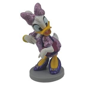 DISNEY DAISY PURPLE LAVENDER GLITTER DRESS DUCK FIGURE PVC FIGURINE CAKE TOPPER